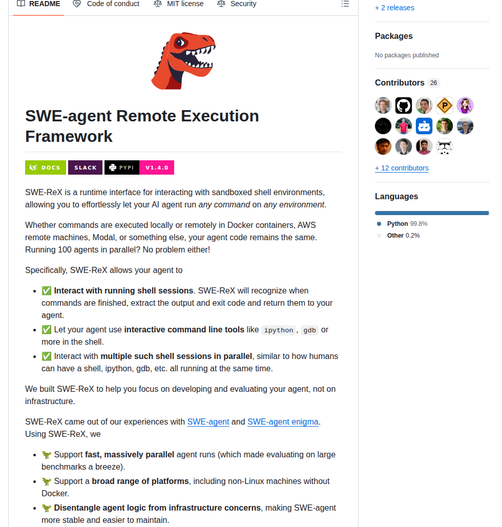 Swe Agent Swe Rex screenshot