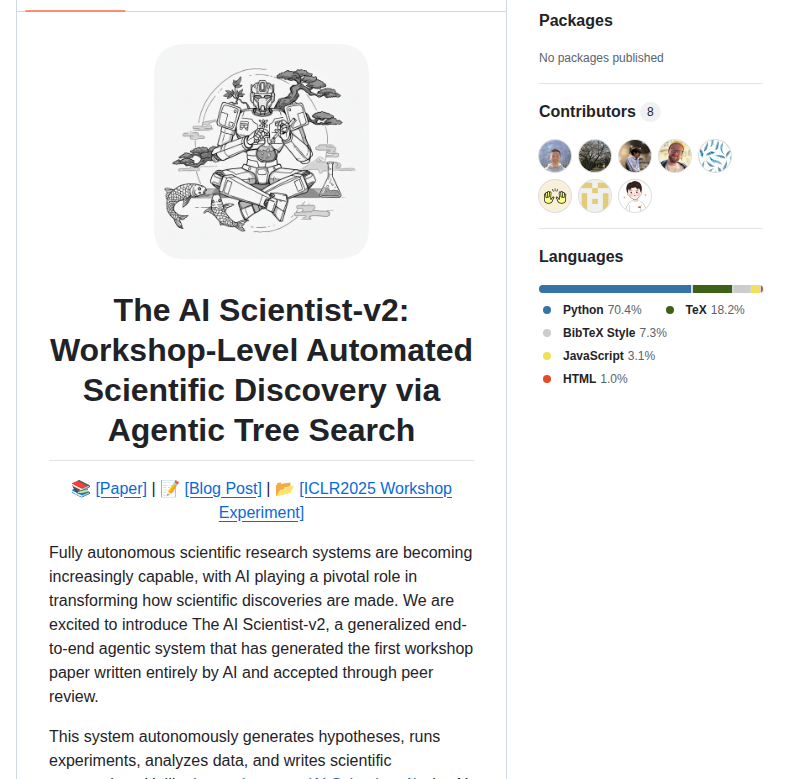 Sakanaai Ai Scientist V2 screenshot