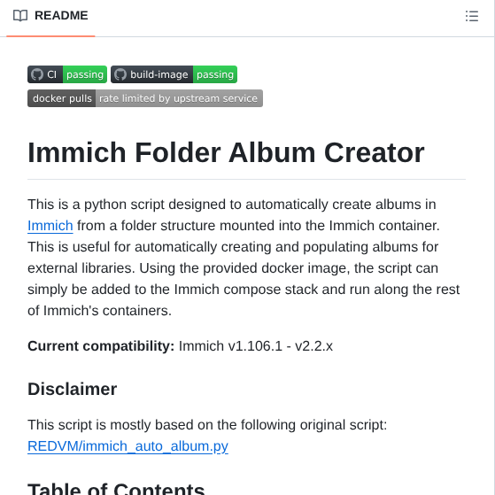 Salvoxia Immich Folder Album Creator screenshot