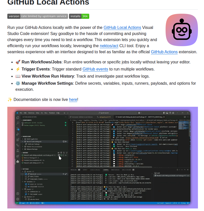 Sanjulaganepola Github Local Actions screenshot