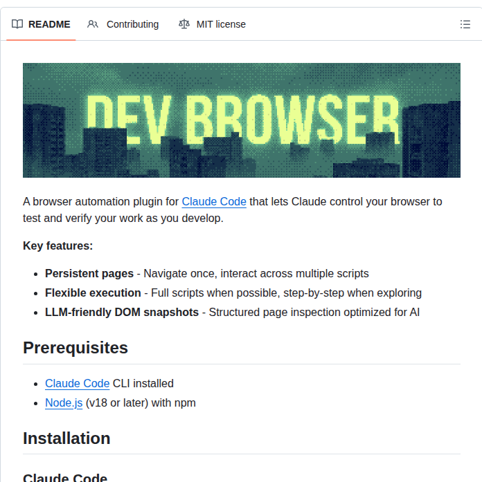 Sawyerhood Dev Browser screenshot