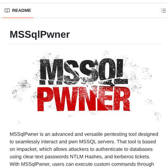 Scorpioneslabs Mssqlpwner screenshot