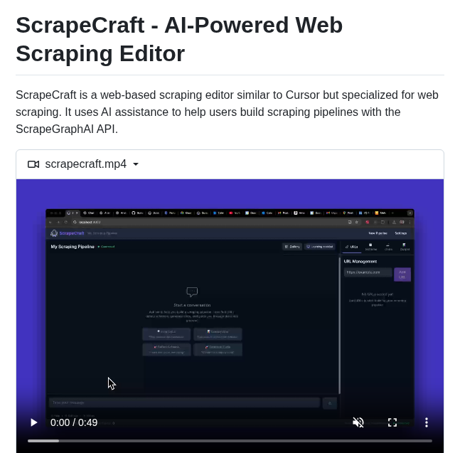 Scrapegraphai Scrapecraft screenshot