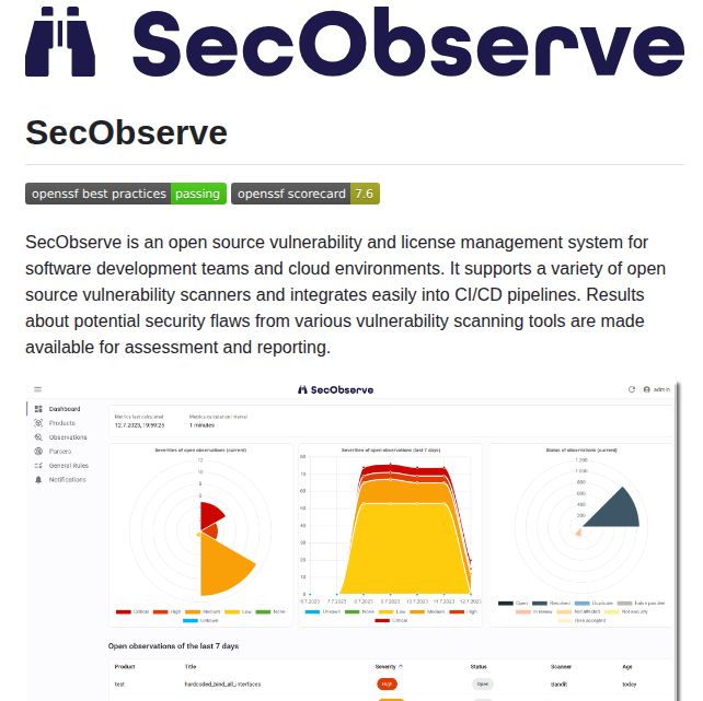 Secobserve Secobserve screenshot