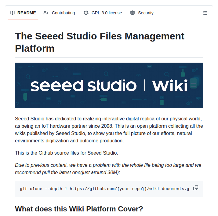 Seeed Studio Wiki Documents screenshot