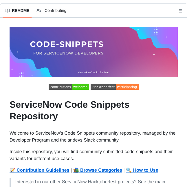 Servicenowdevprogram Code Snippets screenshot