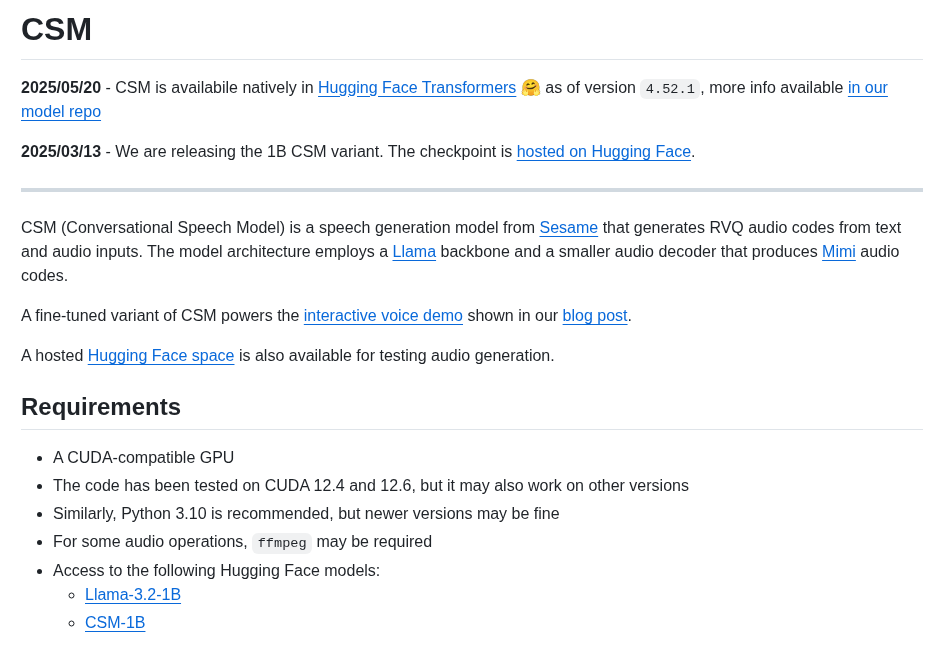 Sesameailabs Csm screenshot