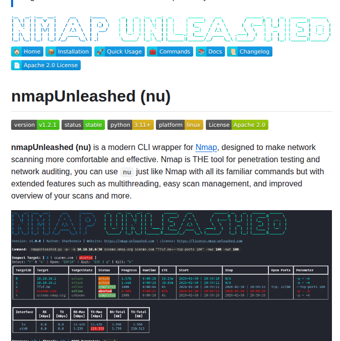 Sharkeonix Nmap Unleashed screenshot