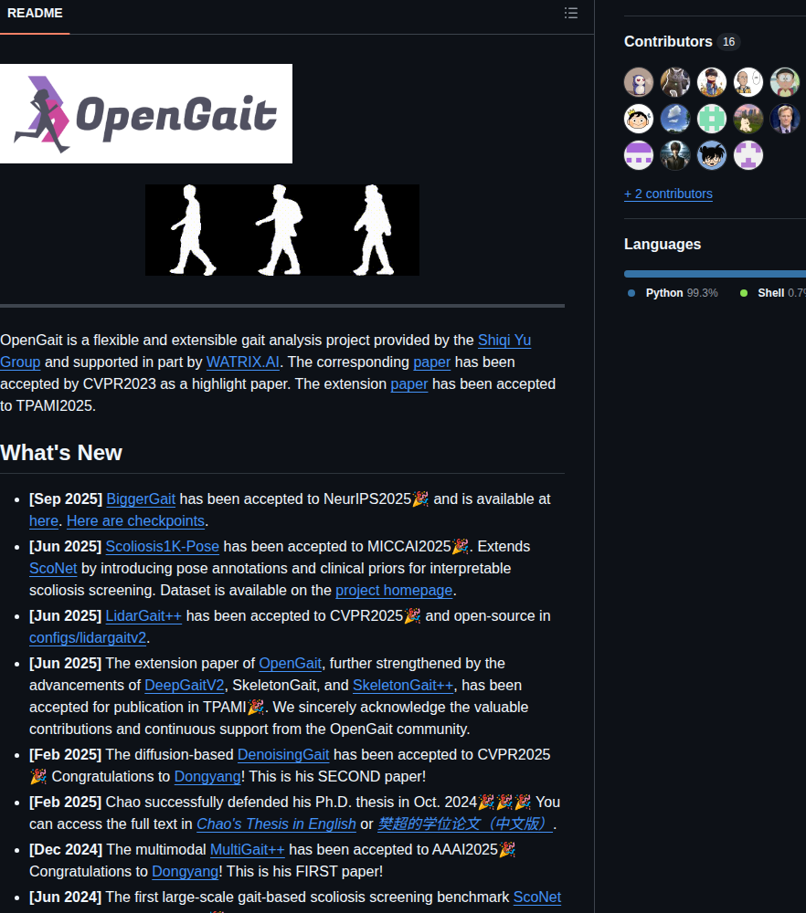 Shiqiyu Opengait screenshot