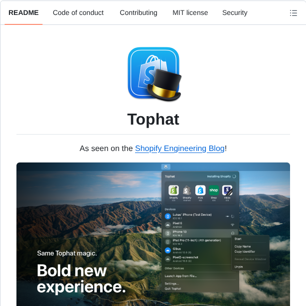 Shopify Tophat screenshot