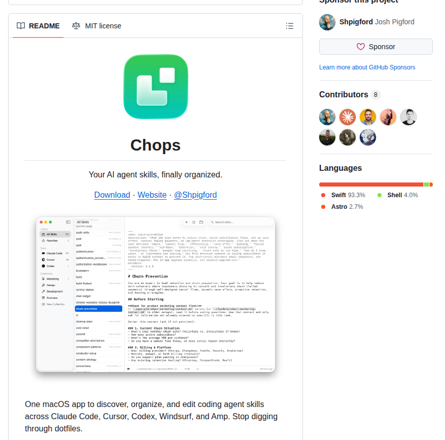 Shpigford Chops screenshot