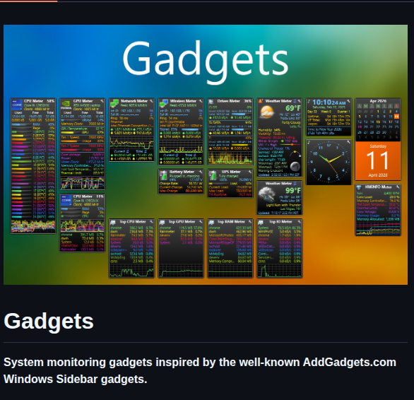 Silverazide Gadgets screenshot