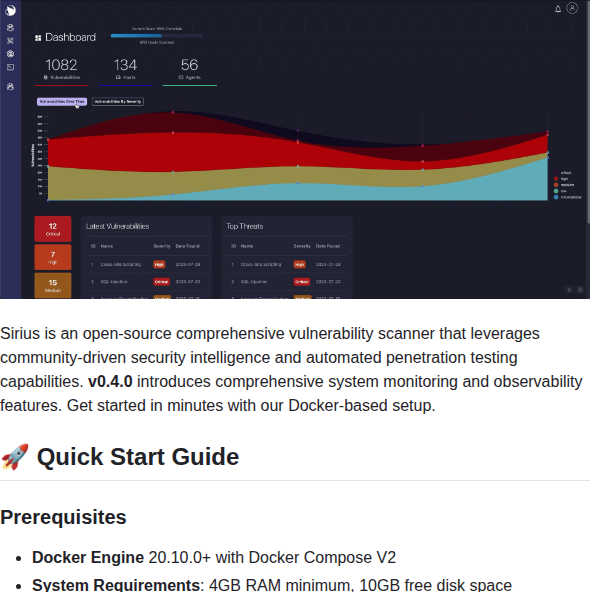 Siriusscan Sirius screenshot