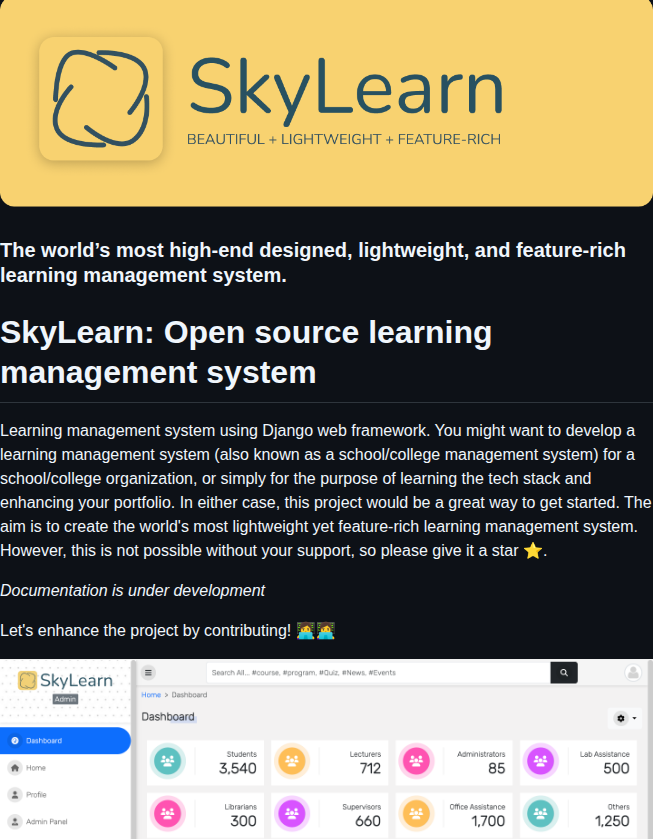 Skycascade Skylearn screenshot