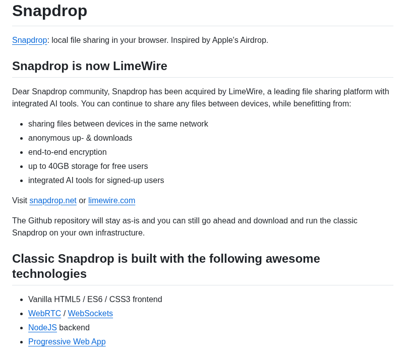 Snapdrop Snapdrop screenshot