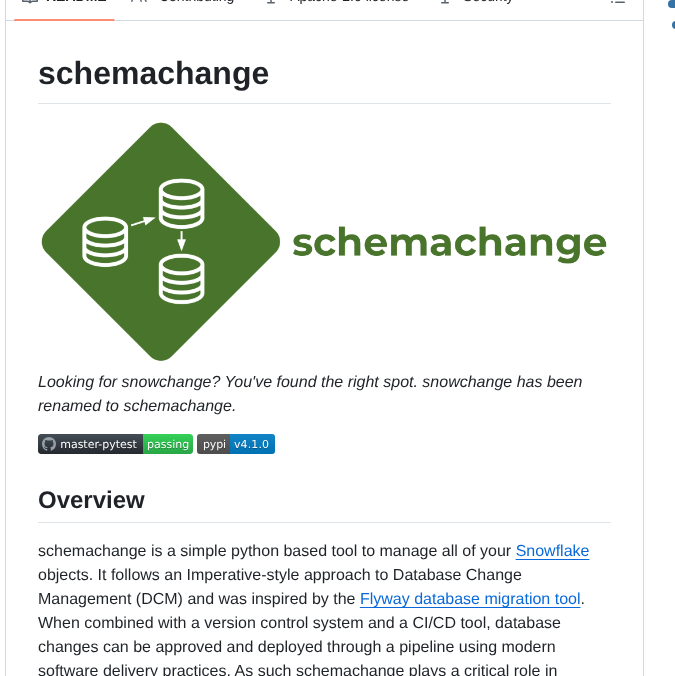 Snowflake Labs Schemachange screenshot