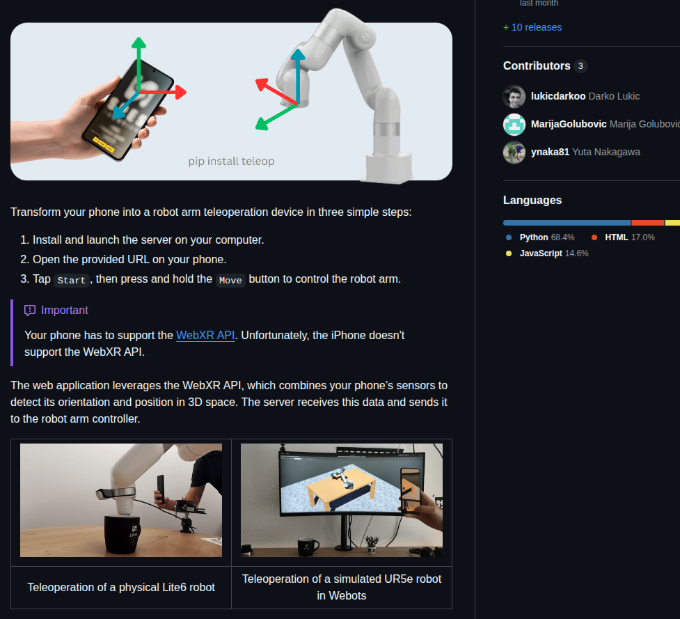 Spesrobotics Teleop screenshot