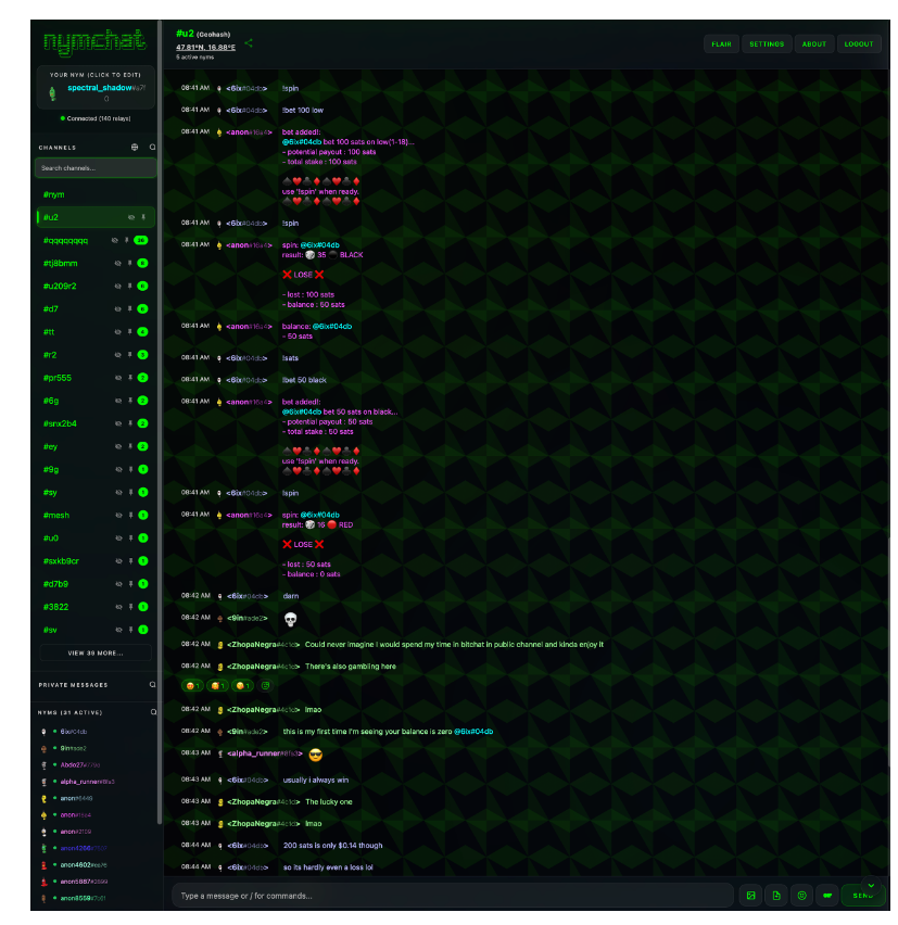 Spl0itable Nym screenshot