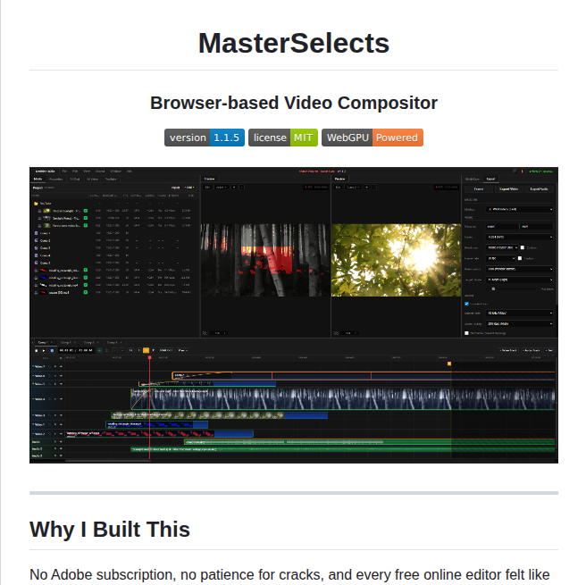 Sportinger Masterselects screenshot