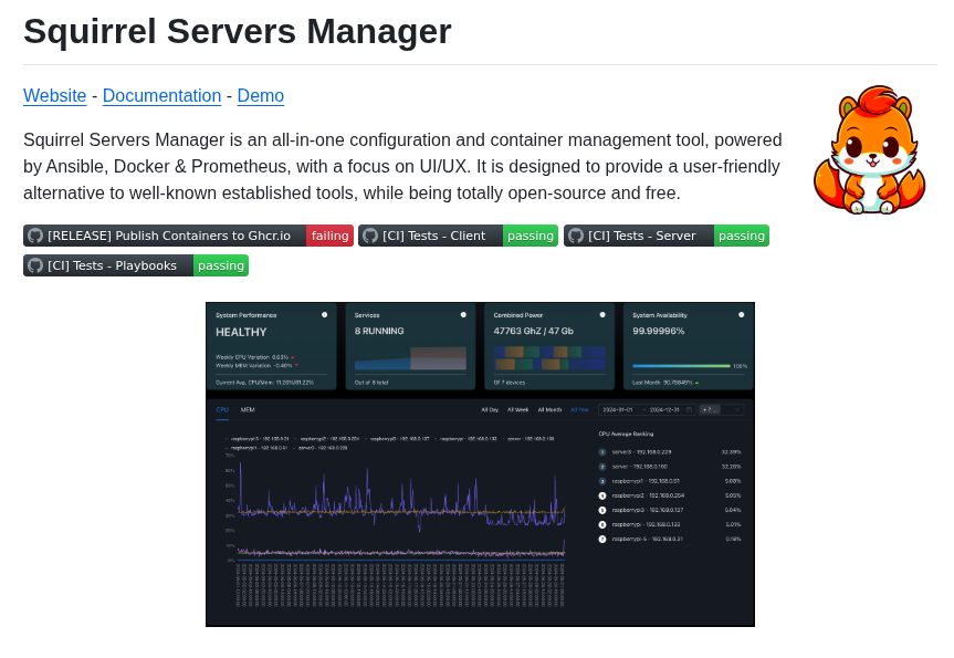 Squirrelcorporation Squirrelserversmanager screenshot