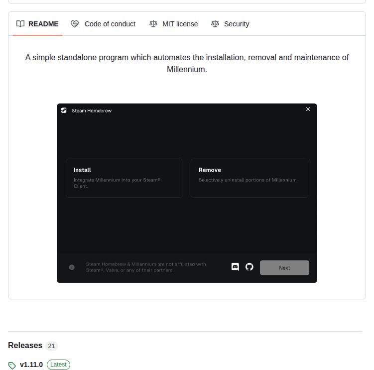 Steamclienthomebrew Installer screenshot