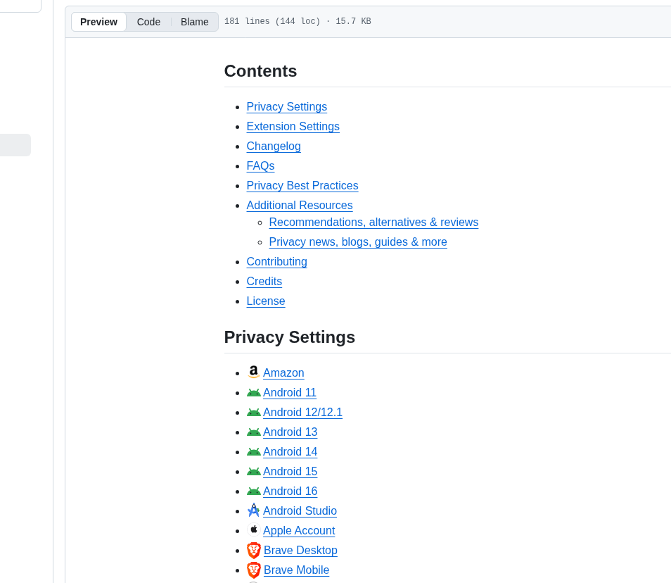 Stellarsand Privacy Settings screenshot