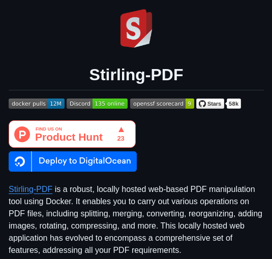 Stirling Tools Stirling Pdf screenshot