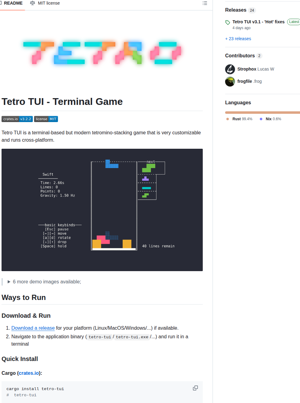 Strophox Tetro Tui screenshot