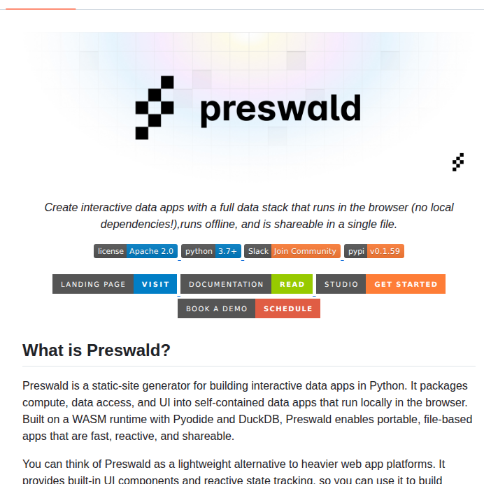 Structuredlabs Preswald screenshot