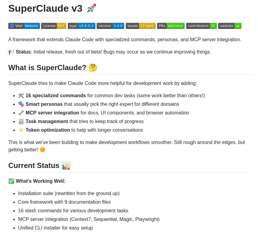 Superclaude Org Superclaude_framework screenshot