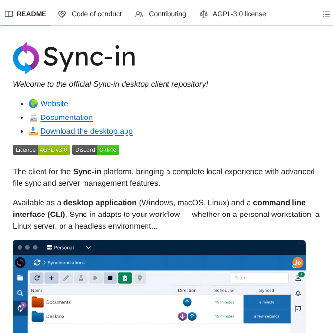 Sync In Desktop screenshot