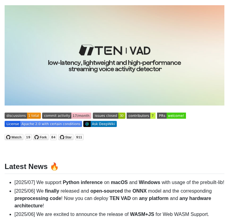 Ten Framework Ten Vad screenshot