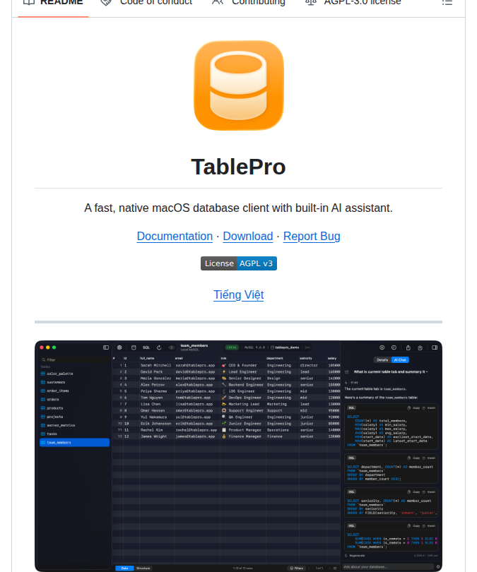 TablePro：Excelライクなテーブル編集UIコンポーネント - AIツール日本語解説 | AI Heartland