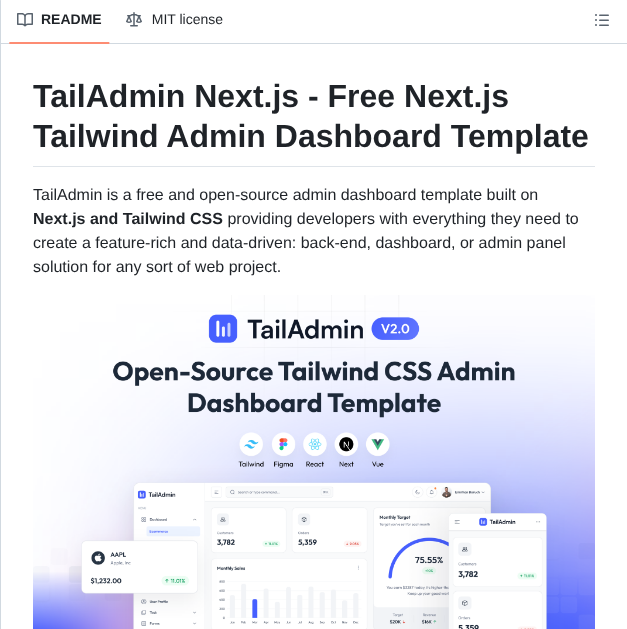 Tailadmin Free Nextjs Admin Dashboard screenshot