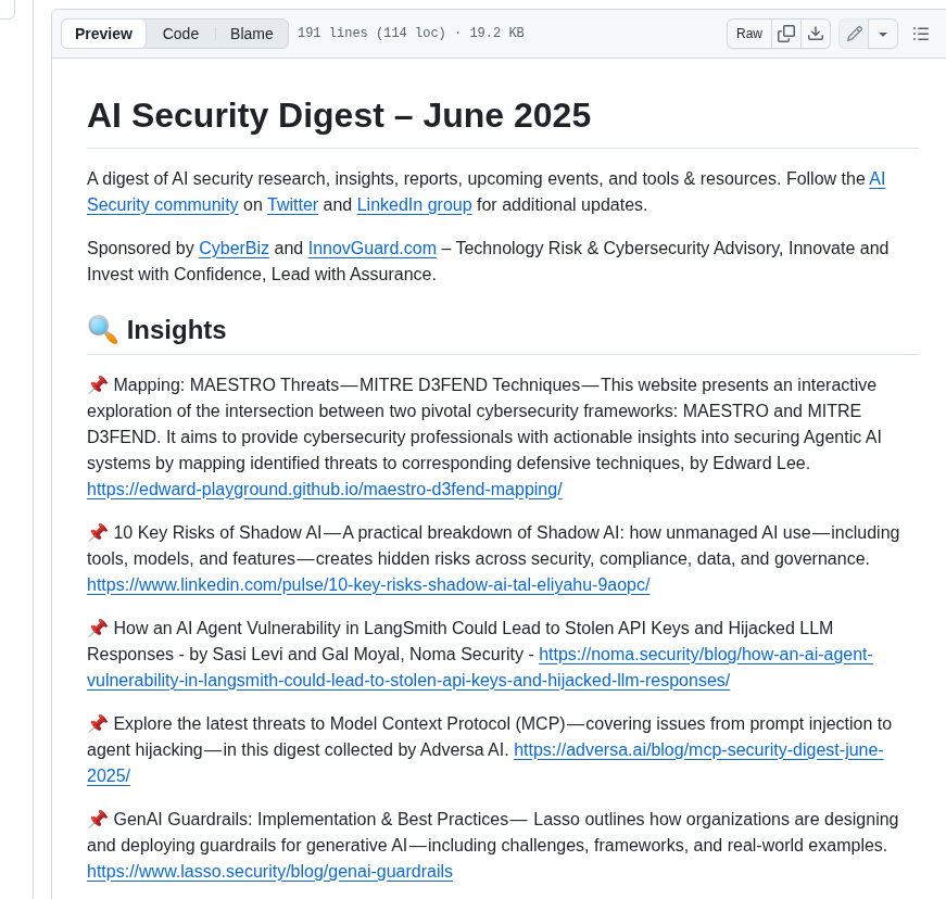 Taleliyahu Ai Security Newsletter screenshot