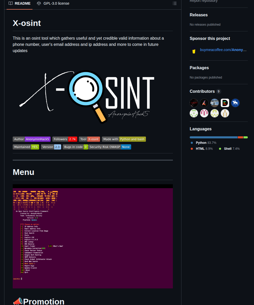 Termuxhackz X Osint screenshot