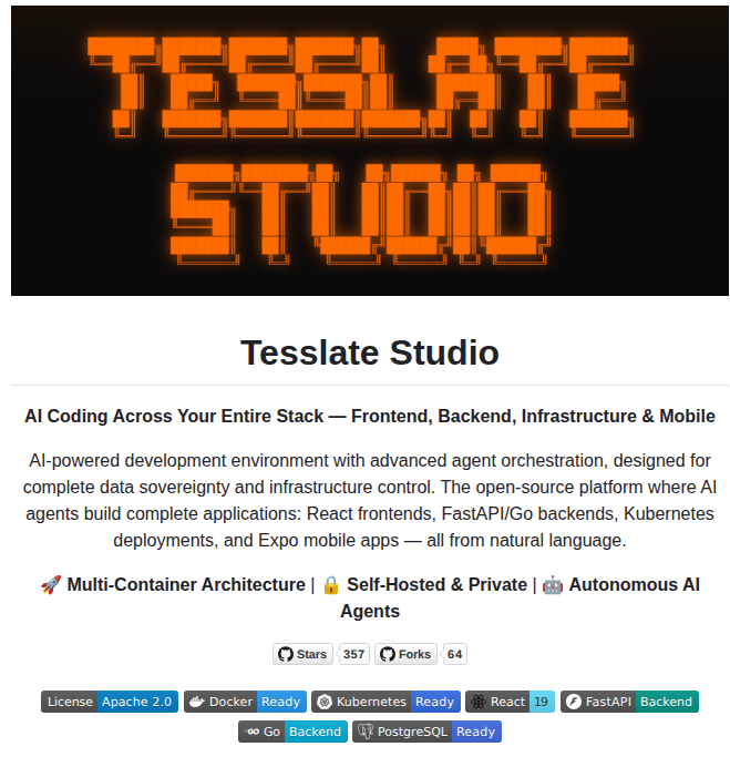 Tesslateai Studio screenshot