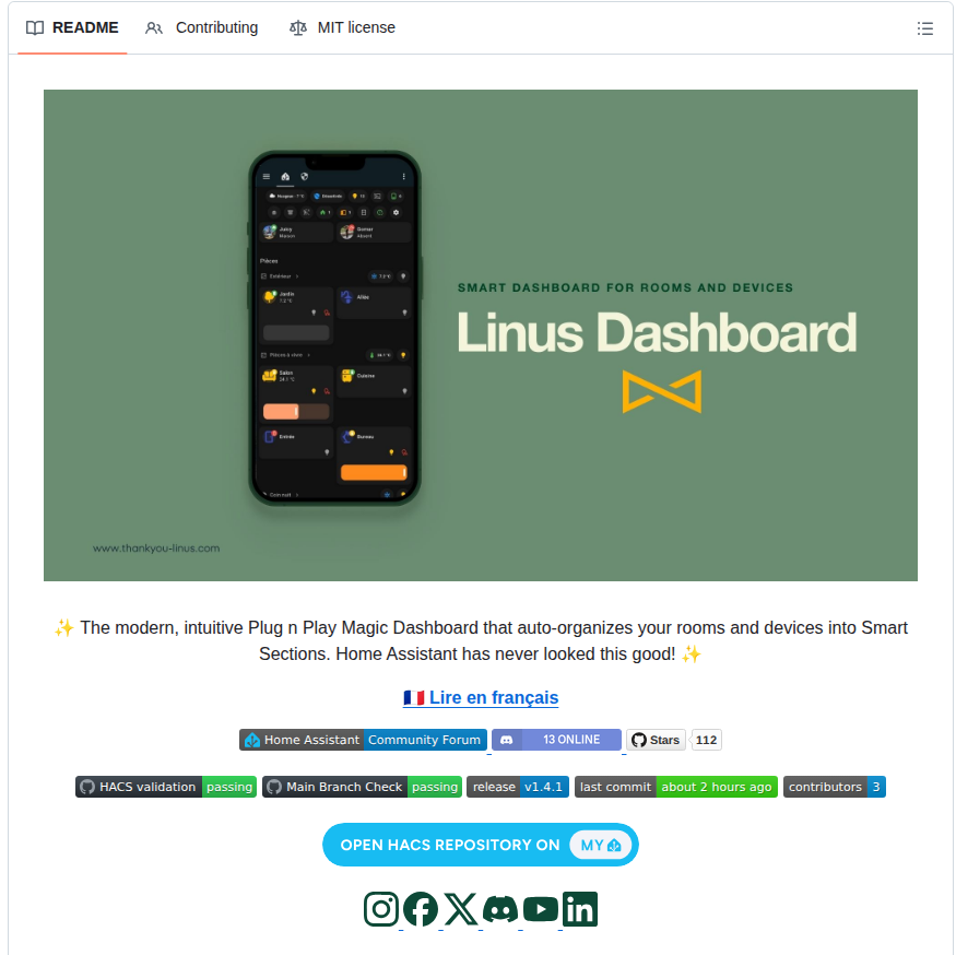 Thank You Linus Linus Dashboard screenshot