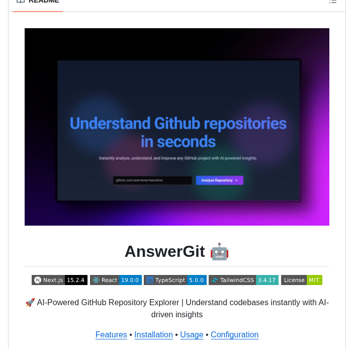 Tharanesha Answergit screenshot