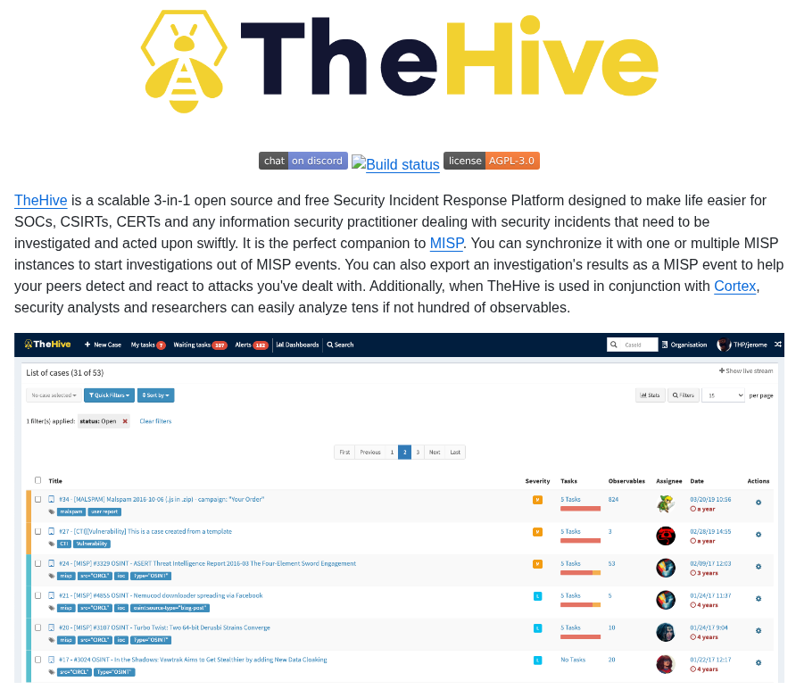 Thehive Project Thehive screenshot