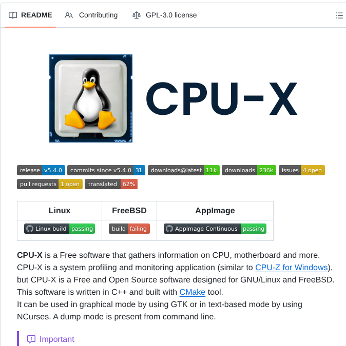 Thetumultuousunicornofdarkness Cpu X screenshot