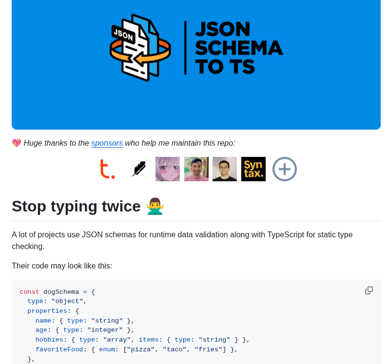 Thomasaribart Json Schema To Ts screenshot