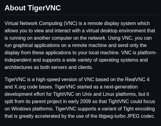 Tigervnc Tigervnc screenshot