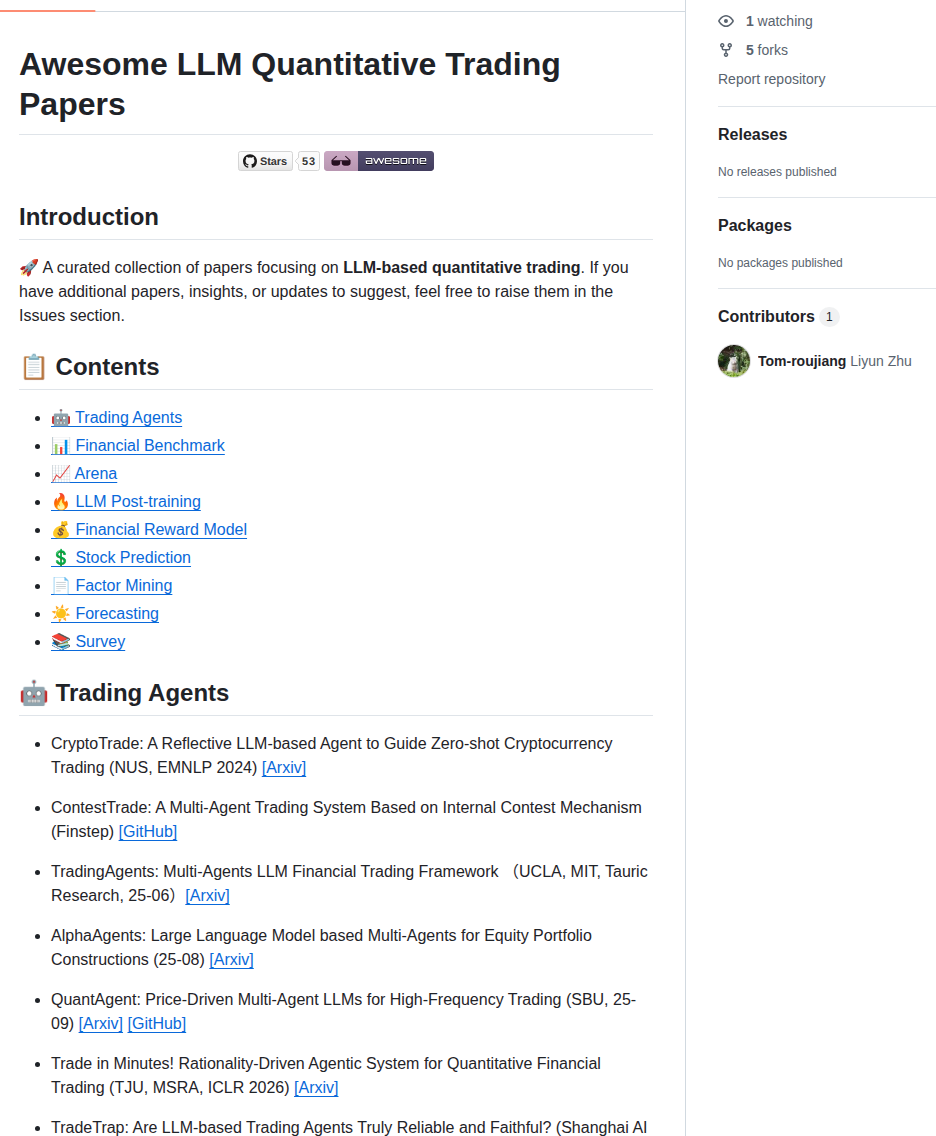 Tom Roujiang Awesome Llm Quantitative Trading Papers screenshot