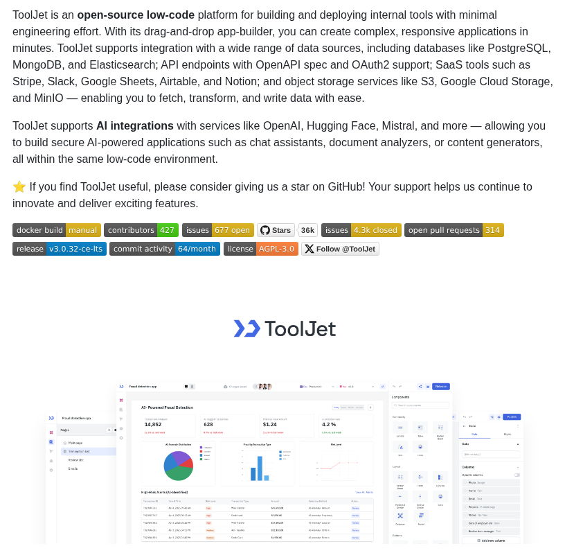 Tooljet Tooljet screenshot