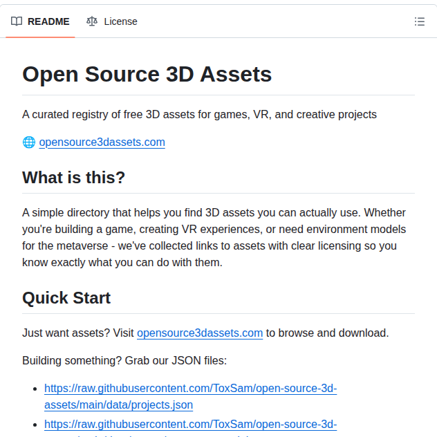 Toxsam Open Source 3d Assets screenshot