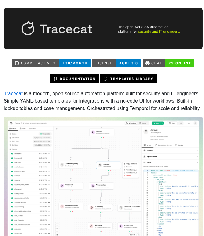Tracecathq Tracecat screenshot