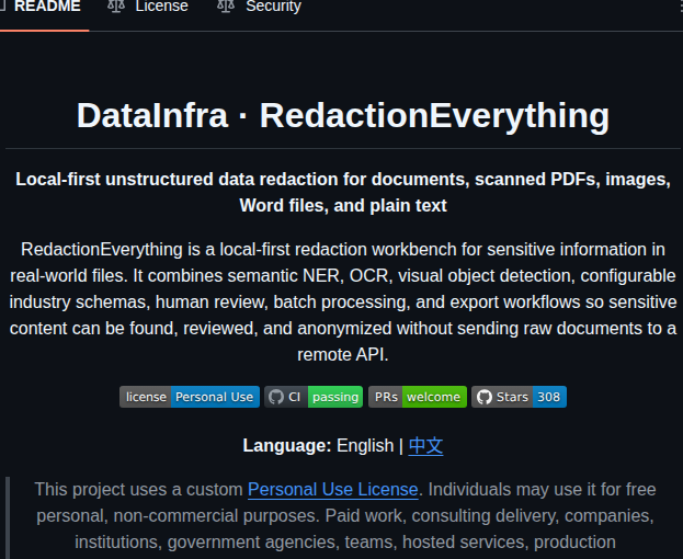 Tracywang95 Datainfra Redactioneverything screenshot