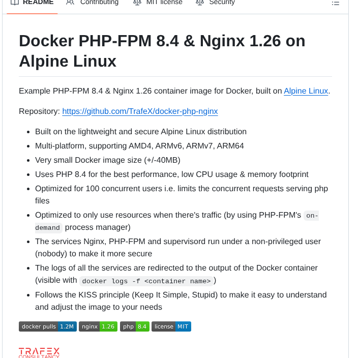 Trafex Docker Php Nginx screenshot