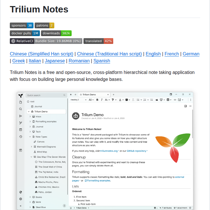 Triliumnext Trilium screenshot
